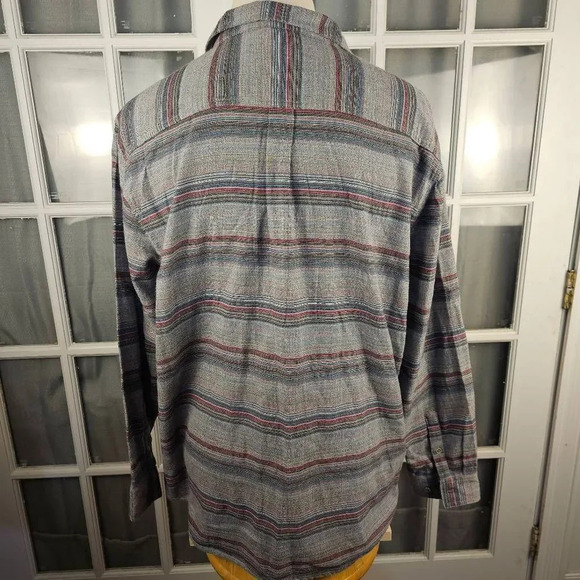 Carbon 2 Cobalt Mens Gray Striped Long Sleeve Button Down Shirt XL - Picture 2 of 4